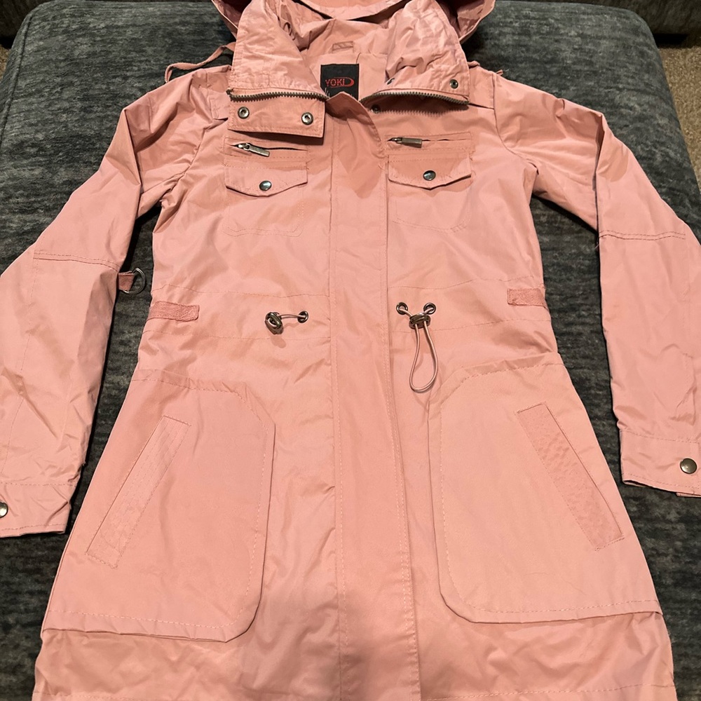 Yoki Women's Light Pink Utility/Rain Jacket